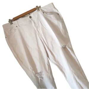 Woman’s Lulaaroe white Skinny fit NWOT distressed stretchy jeans